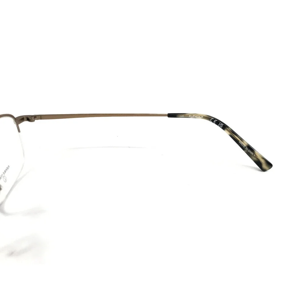 Flexon Eyeglasses Frames H6082 204 Matte Taupe Satin Gold Half Rim 53-19-145